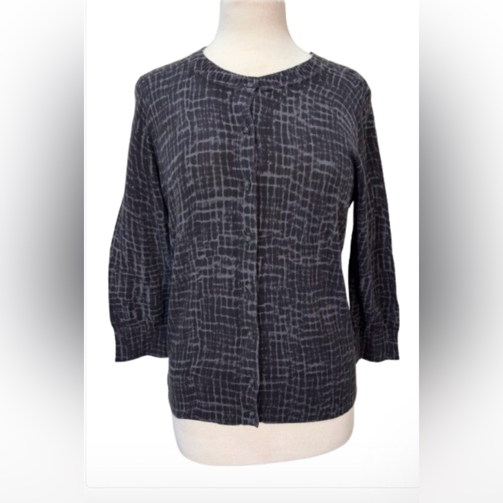 Size L LOFT NWT Black and Gray Patterned Cardigan